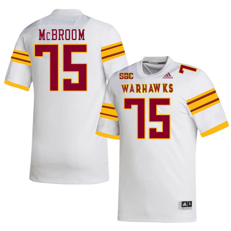 #75 Que McBroom Louisiana-Monroe Warhawks College Football Jerseys Stitched-White